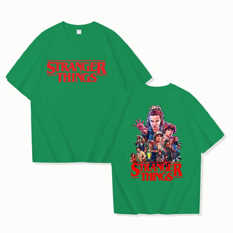 Camiseta de Manga Curta de Verão Unissex Stranger Things, Tamanho Grande XXS-4XL, Exclusivo Transfronteiriço