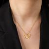 Collar de acero inoxidable para mujer y hombre, gargantilla con colgante de mariposa hueca, regalo de joyería de compromiso