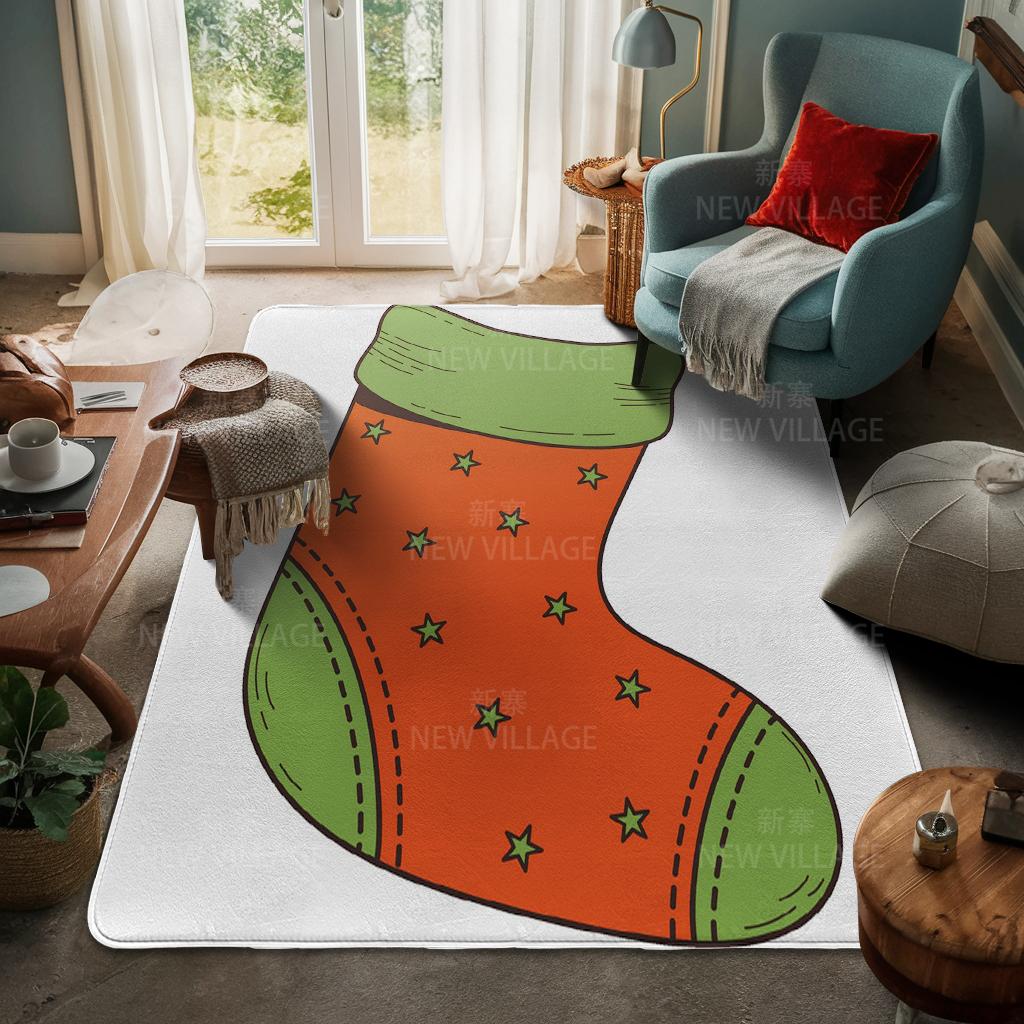 House Entrance Carpet Home Door Mat Living Room Bath Foot Bathroom Non-slip Water Absorption Rugs Bath Merry Christmas Winter
