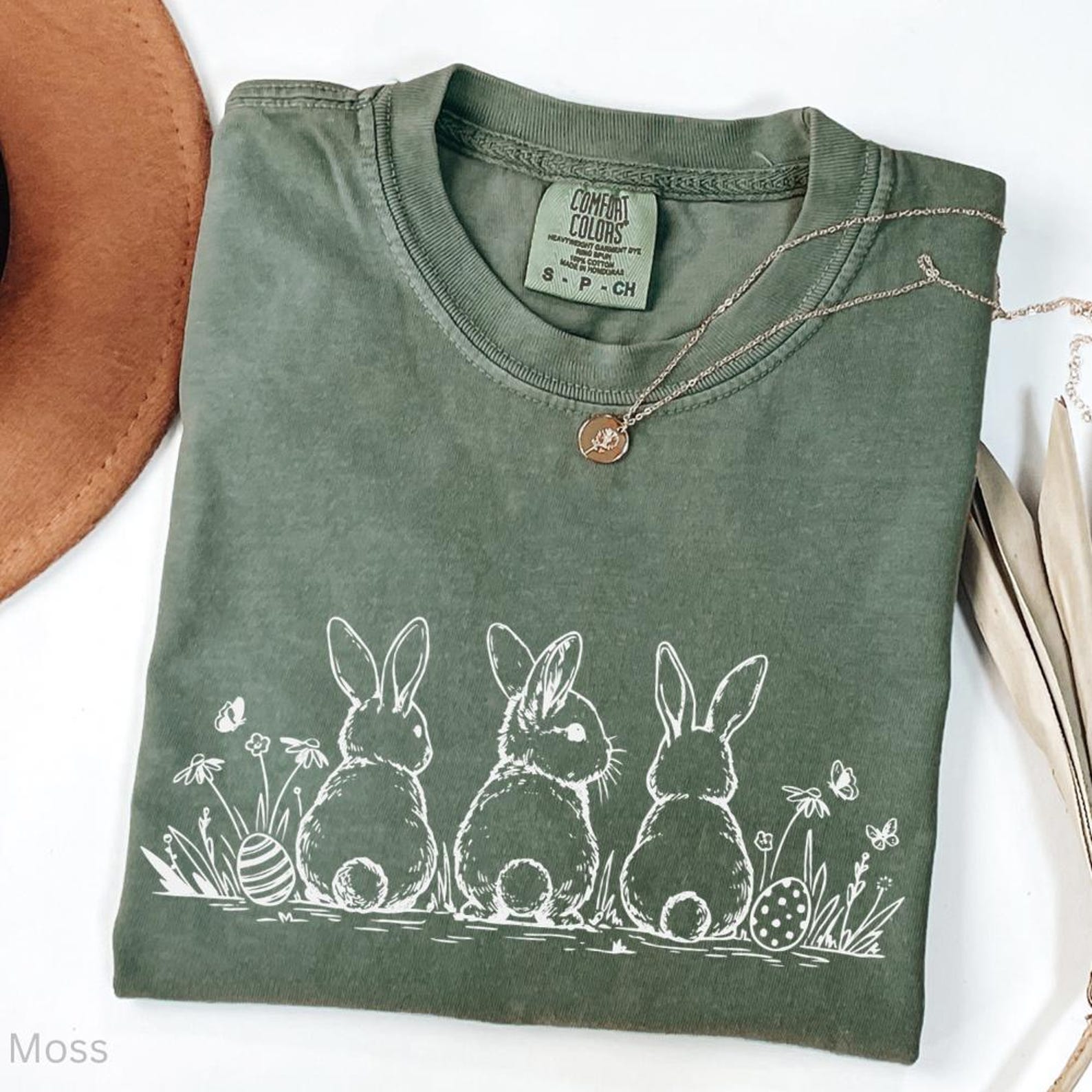 Easter Bunnies Floral Line Art T-Shirt | Minimal Rabbit Sketch Tee Easter Holiday Gift Tee 2XL