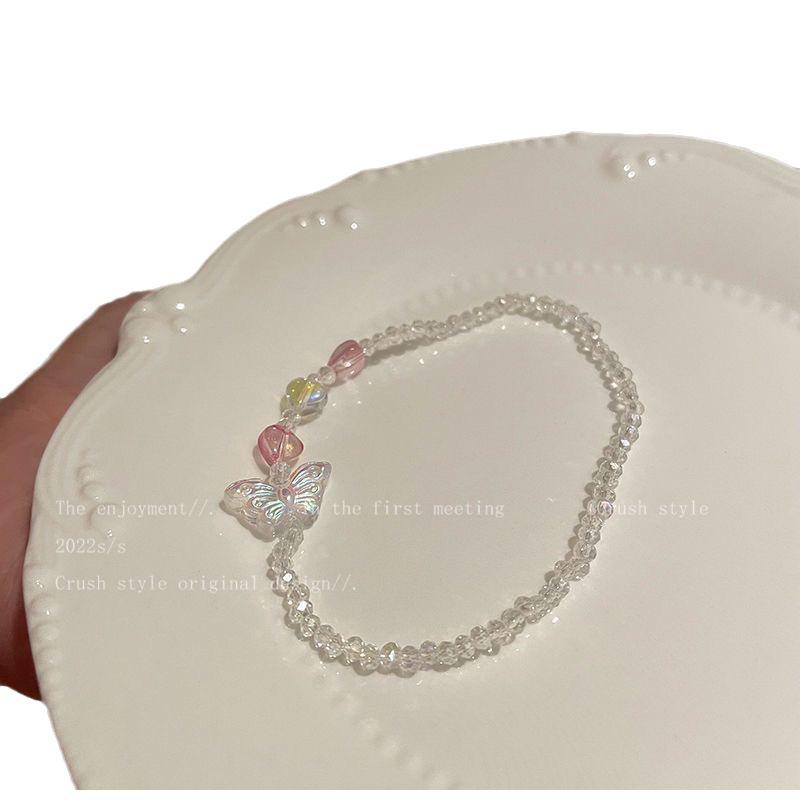 Colorful Butterfly Beaded Friendship Bracelet - Candy Colors, Washable Design for Female Students & Besties