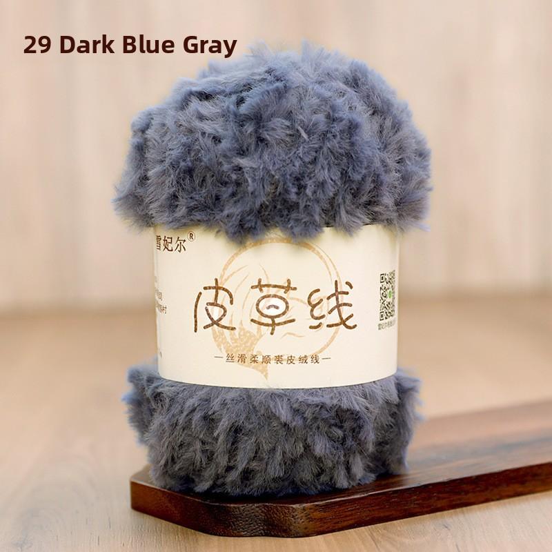 Hand Knitted Fur Yarn Long Hair Hat Scarf DIY Wool Yarn Simulation Fur Crt Material Autumn Faion Accories