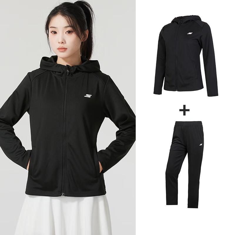 

Skechers Women s Hooded Sports Jacket & Pants Set Women L
