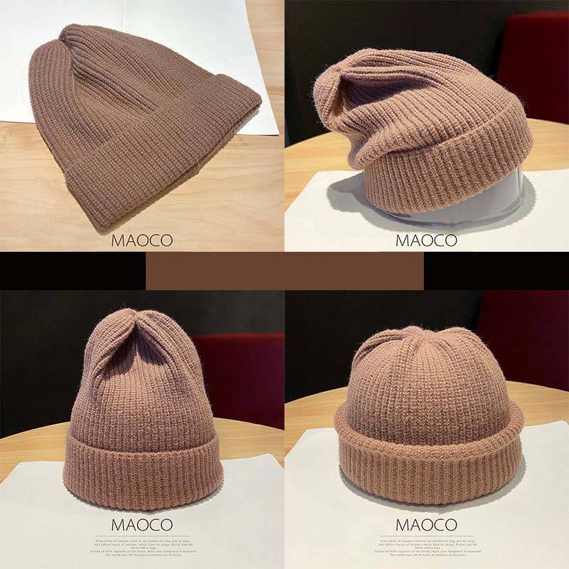 Dámská zimní tlustá teplá umělá králičí kožešina elastická pletací čepice Krásná čepice s čepicí