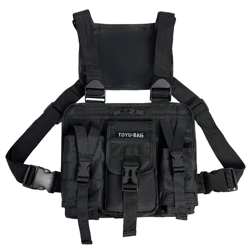 

Нагрудная сумка Molle, ткань Оксфорд, сумки-жилет на плечо Molle, регулируемые карманы с несколькими карманами, легкие принадлежности для кемпинга на открытом воздухе чёрный