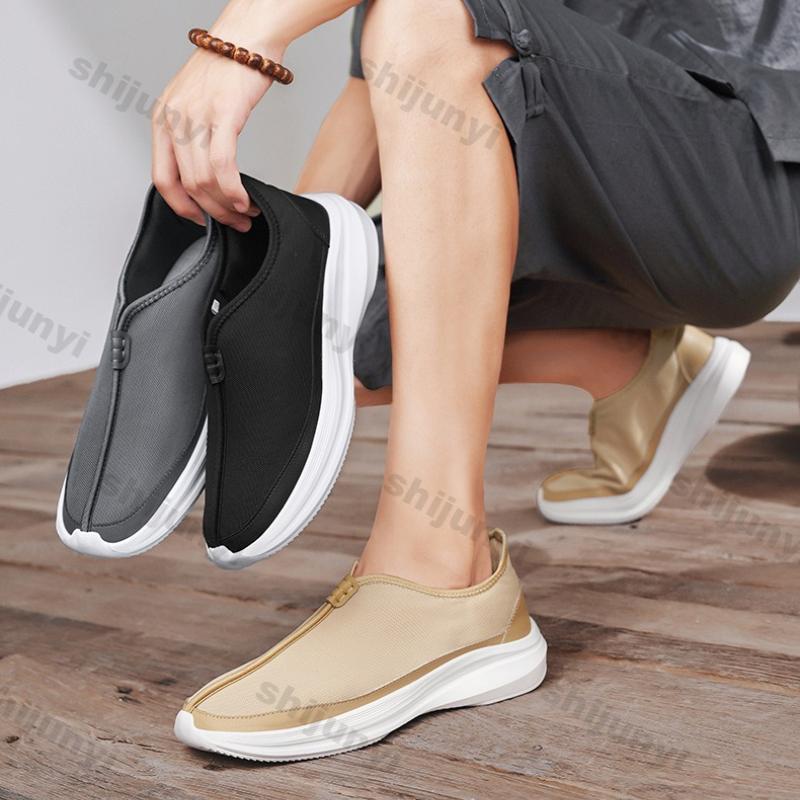 Fashion Men's Casual Shoes 2025 Spring Summer New Fashion Non Slip Mesh Breathable Sneakers Lightweight Comfortable Slip On Wedge Shoes