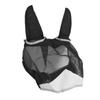 Horse Face Cover Fine Mesh Fly Guard Breathable Prevent Bites with Ears Long Nose Black with Gray M