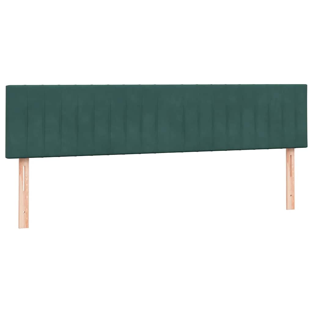 Box Spring Bed with Mattress Dark Green 180x220 Cm Velvet
