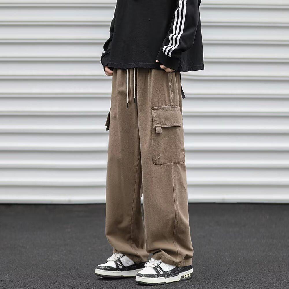 Overalls Men's Autumn New American Trendy Brand Ins Loose Cotton Casual Pants Fashionable Multi-pocket Straight Pants