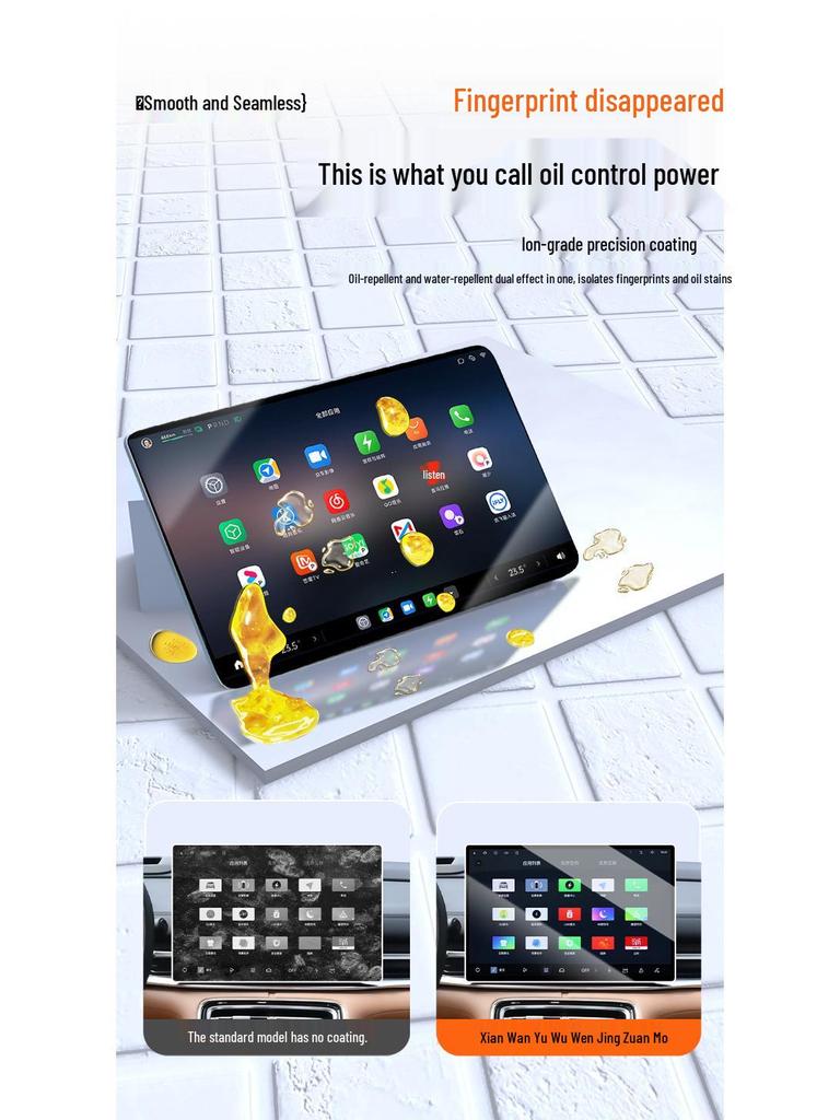 Tempered Film for Geely Galaxy A7 Central Control Screen - Car Interior Decoration and Navigation Sticker