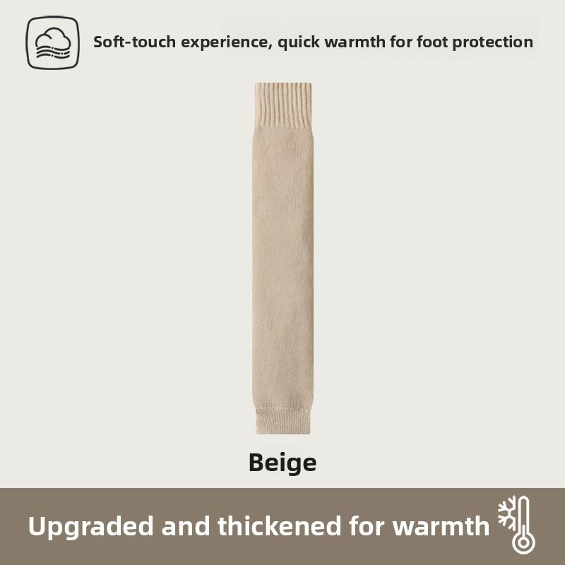 Female Autumn and Winter Thickened Warm and Cold Resistant Soft Waxy Skin Extended Knee Pads Socks