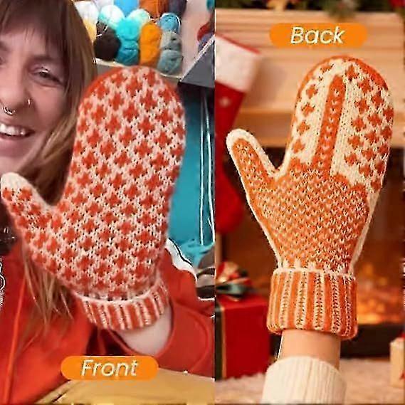 The Naughty List Mittens | Cozy Knit with a Hidden Attitude, Hand Knitted Hidden Middle Finger Winter Warm Mittens for Women New Arrival