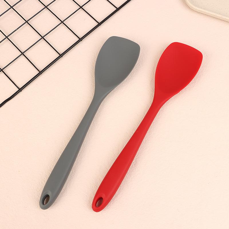 Food Grade Silicone Spoon Spatula Heat Resistant Cooking Spoon Nonstick Baking Scraper Stirring Scooping Salad Mixing Spoon