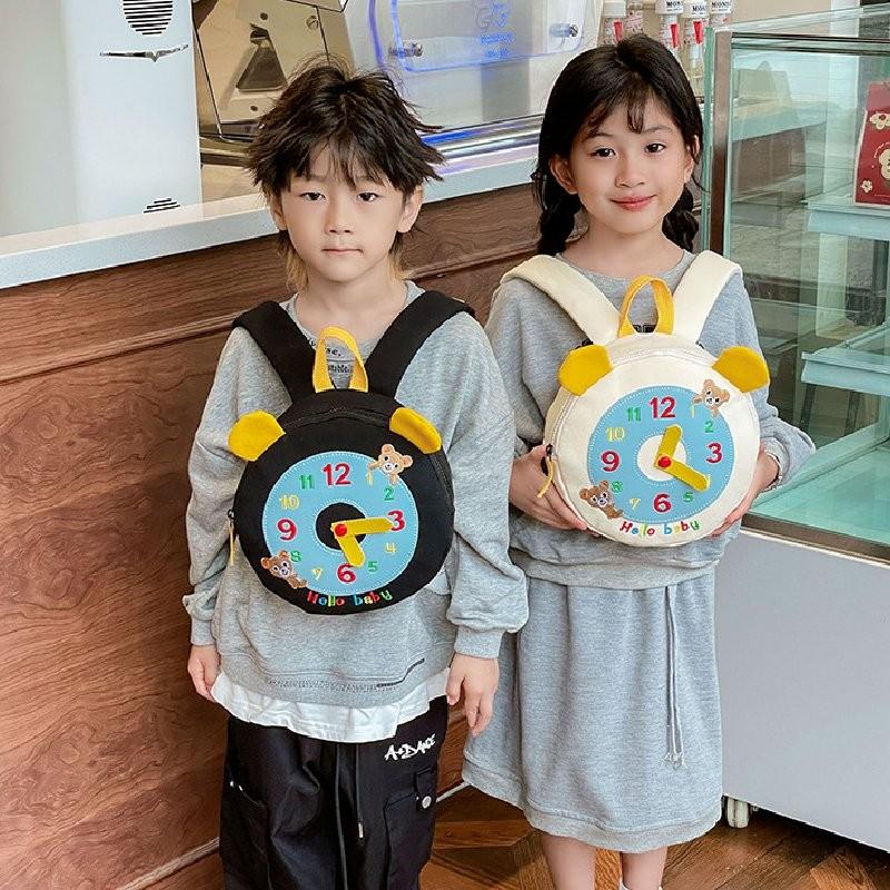 Adorable And Playful 2024 Childrens Backpack Featuring A Unique Clock Pattern For School