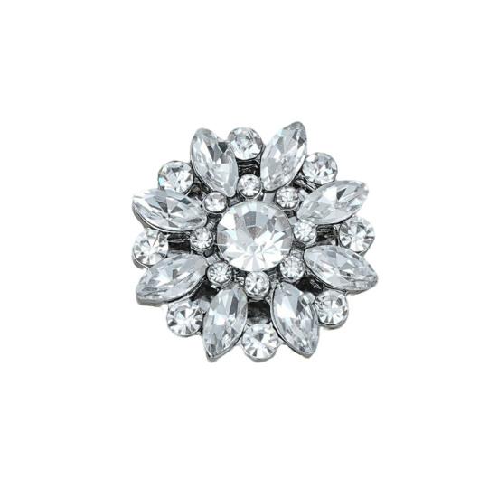 Rhinestone Button Cover Removable Clip-on Button Cover Decorative Flower Button Cover for Shirt Blazer Coat Wedding Accessories