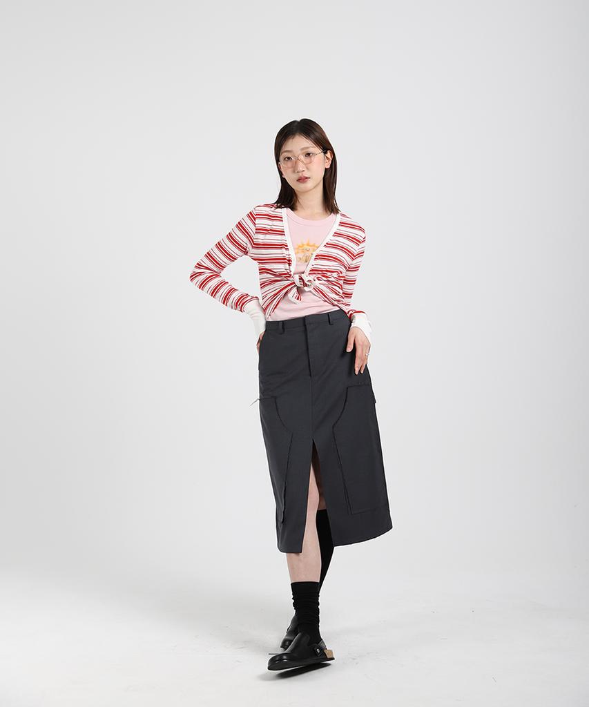Cotton Rivers Club Double Edge Skirt (Black)