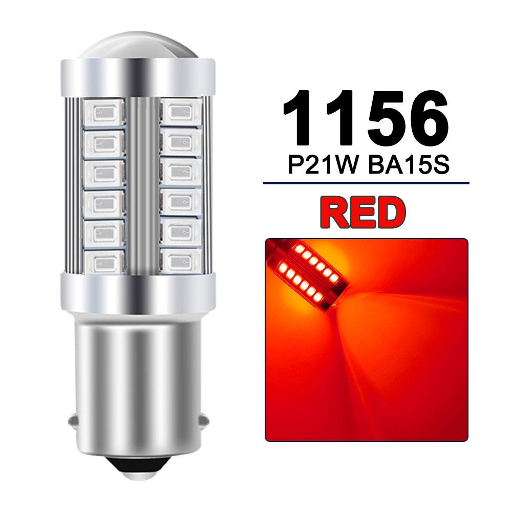 2/4/8 P21W 1156 BA15S Turn Signal Light 1157 BAY15D LED Bulbs Car Reverse Parking Backup Lights 12V 33SMD 6500K White Red Yellow