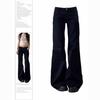 Black Low Waist Wide Leg Slightly Pulled Jeans Women's Loose Versatile Straight Flared Pants