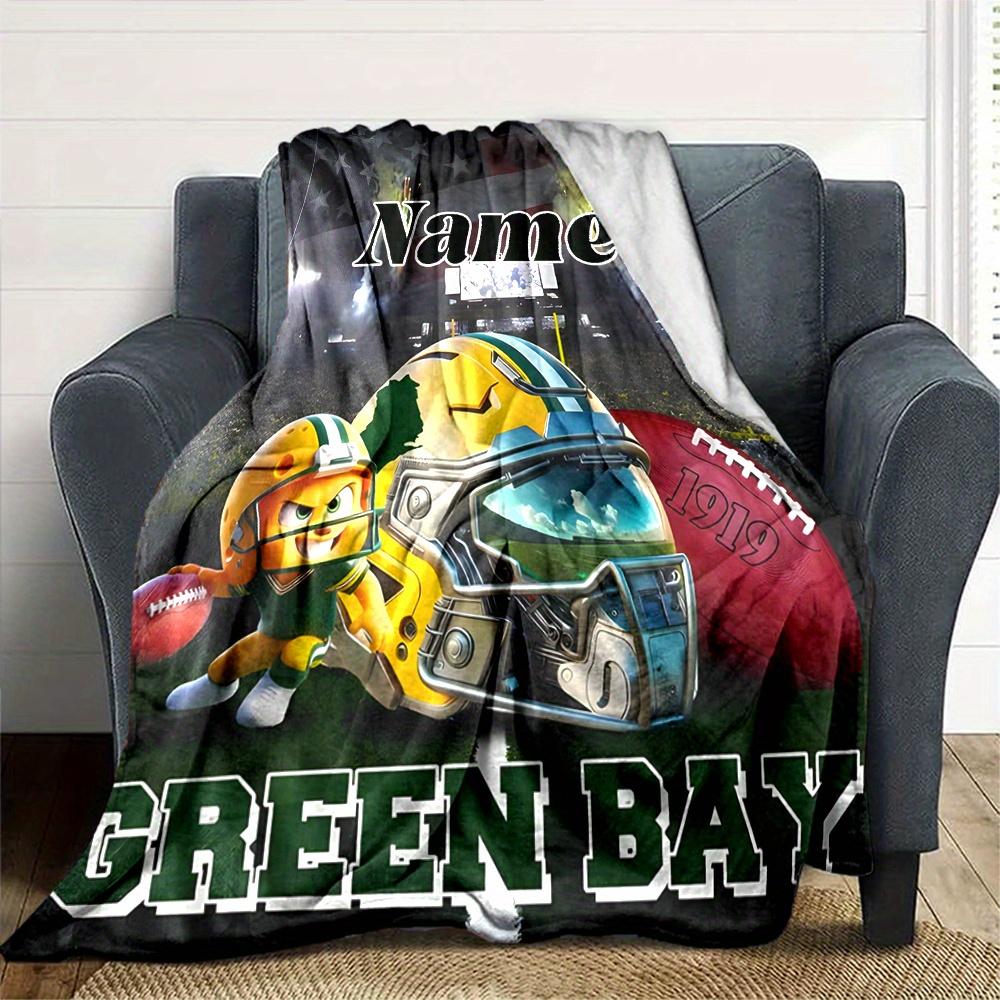 Football Player Helmet American Flag Stadium Customized Your Name Blanket Lightweight And Comfortable Warm Blanket Suitable For Bed Home Chair Office