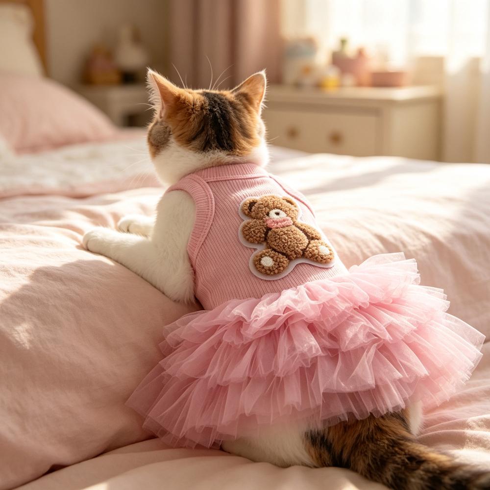 1PC Princess Dog Skirt Sleeveless Puffy Cute Pet Half Skirt Comfortable for Small Dogs Cats