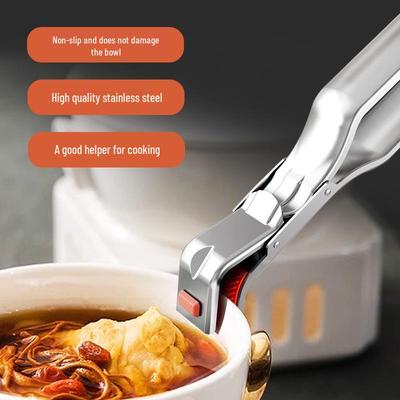 Heat-Resistant Stainless Steel Bowl and Tray Holder with Non-Slip Grip
