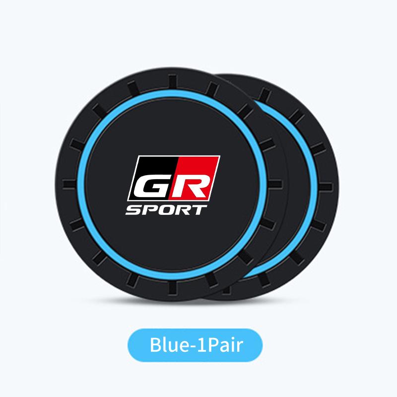 2Pcs Car Silicone Coaster Anti-Slip Water Cup Drink Mat For Toyota GR Corolla CHR Yaris Aygo Prius Camry Auris Avensis Land Crui