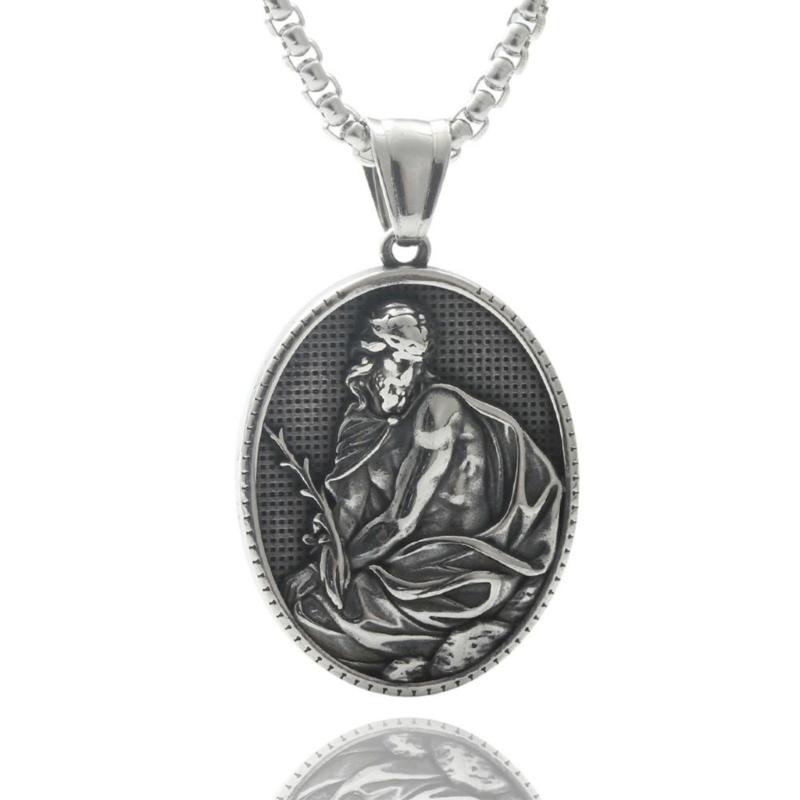 

Stylish Stainless Steel Necklace for Men Religious Feature Pendant Neckwear Hip Hop Designing Punk Style Neck Chain