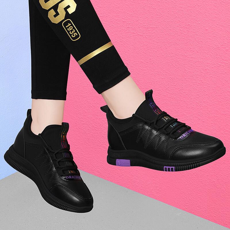 Leather Sports Shoes Children's Spring Travel Soft-soled Women's Shoes Versatile Casual Walking Shoes