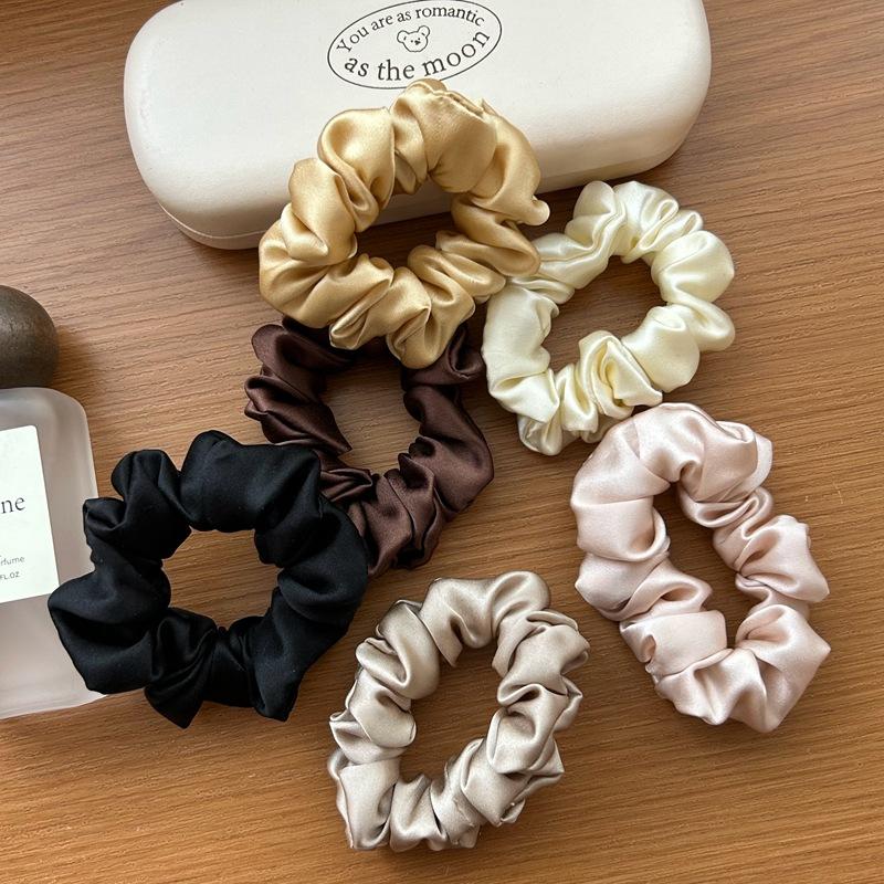 Kvinnor 100% Ren Mullbärssilke Hårband Vit Silke Scrunchies Flickor Elastiska Hår Gummiband Enfärgad Hårrep chouchou soie