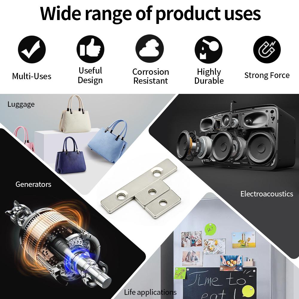 Super Strong Neodymium Magnet  N35 NdfeB Permanent Magnetic Imanes Block with Holes Powerful Magnets Refrigerator Magnet