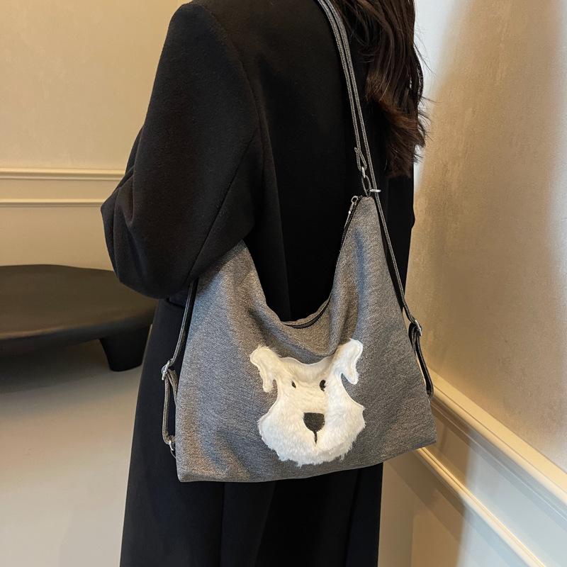 Winter autumn and winter models large-capacity commuter tote bag female 2025 new popular cute puppy three backpacks