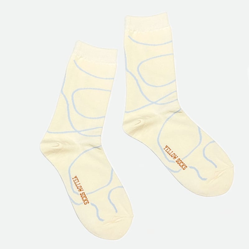 YELLOWSOCKS RIBBON CREAM SKY