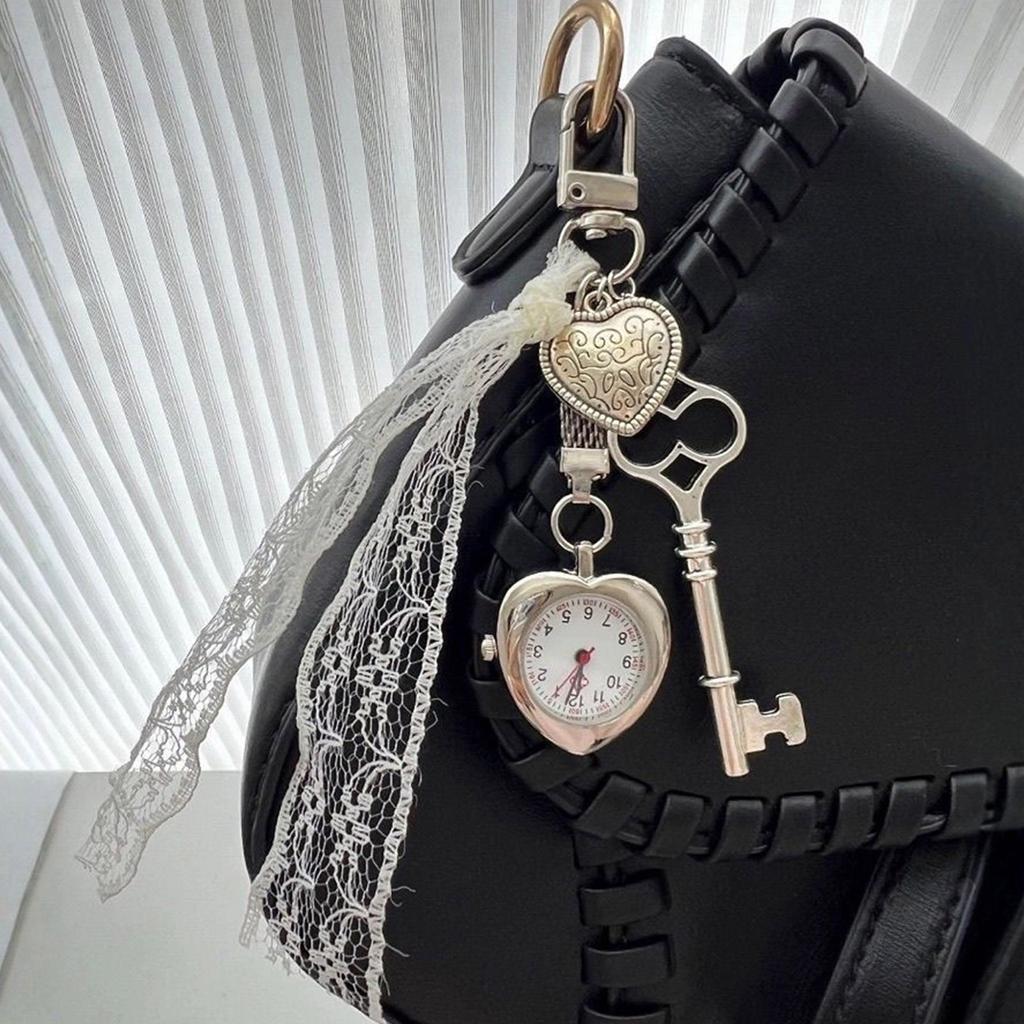 Vintage Heart Pocket Watch Keychain Romance Alloy Designs Special Gifts for Lovers