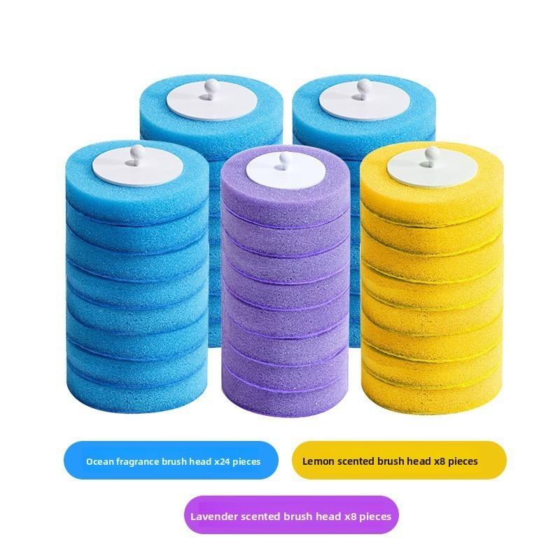 Sponge Disposable Household Toilet Brush Replacement Heads With Fragrance Set