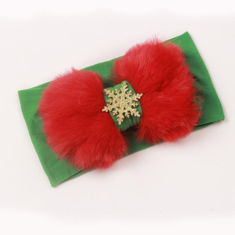 Autumn and winter new baby snowflake plush bow headband, children's creative hair accessories, baby headband
