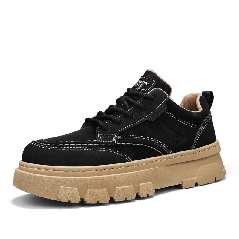 Autumn new platform heightening Martin boots British casual leather shoes sports board shoes