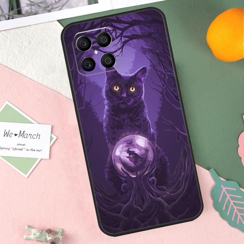 Witchcraft Witch Cat Case For Huawei P Smart 2019 2021 P20 P40 P30 Lite P50 Pro Nova 5T Honor X8 X9 50 70 Cover