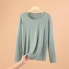 Plus Size Modal Long-Sleeve Loose Fit Round Neck T-Shirt for Women
