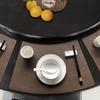 Sector-shaped European-style Leather-textured Heat-resistant Dining Table Mat Coffee Color 1 Piece Per Pack.