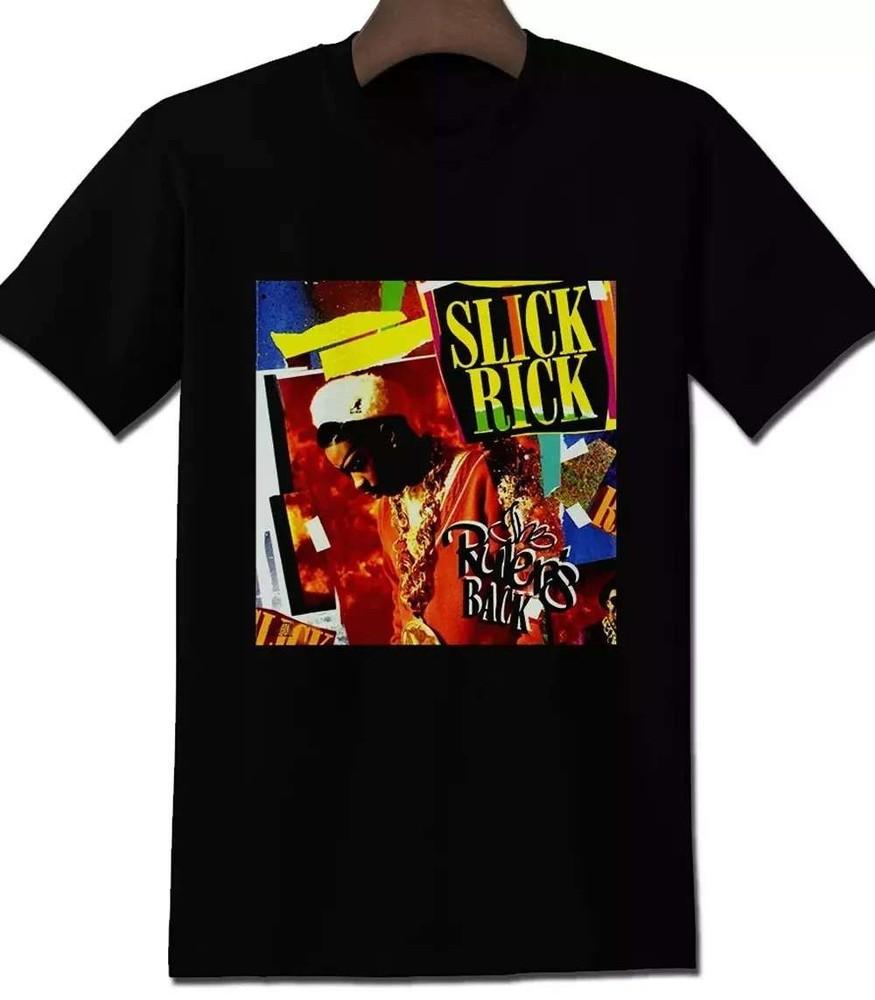 ГОРЯЧАЯ НОВИНКА Черная футболка Slick Rick с коротким рукавом Все размеры от S до 5XL 3F91 Унисекс футболка XXXXL