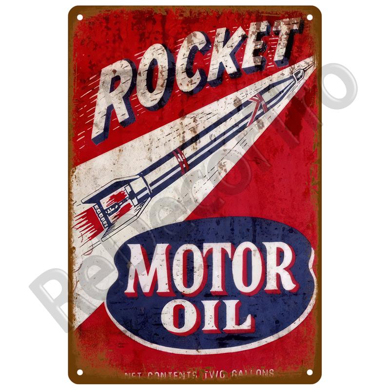 Motorolja Bensin Metallskylt Väggkonst Poster Plakett Vintage Plåtskyltar Järnmålning Dekoration För Mancave Café Garage Klubb Bar