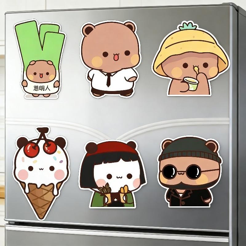 Bubu and Dudu Fridge Magnets Kawaii Panda Yier Refrigerator Magnets Sticker Home Decor Sticker Creative Anime Home Accessories