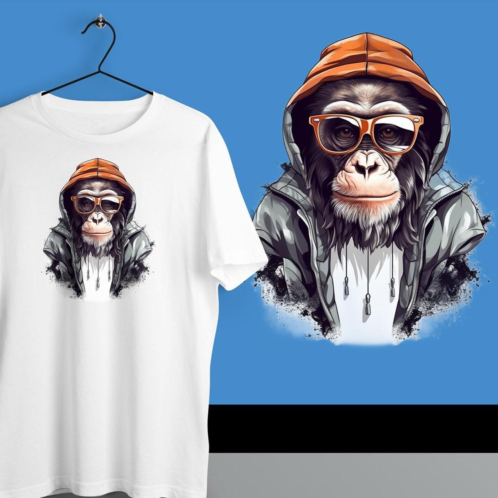 Monkey Graphic T-Shirt: Fun Animal Tee S