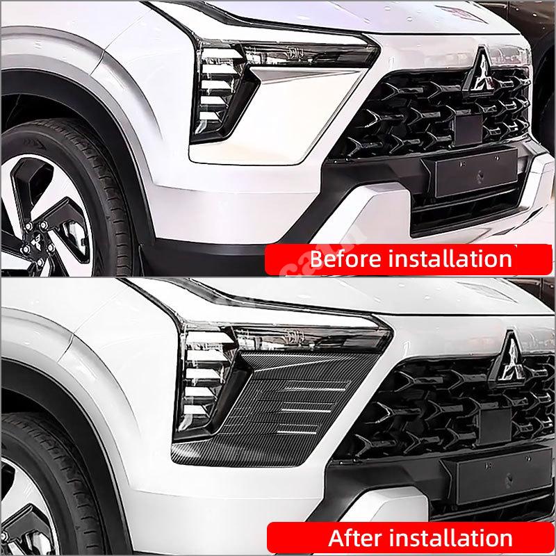 For Mitsubishi Xforce Outlander Sport 2025 2026 Exterior ABS Black Front  Bumper Fender Foglamp  Rear Fog Light  Eyebrow Cover