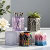 Decorative Silicone Candle Cup Mold For Handmade Resin Church Window Shape Planters Flower Pots Gift Giving