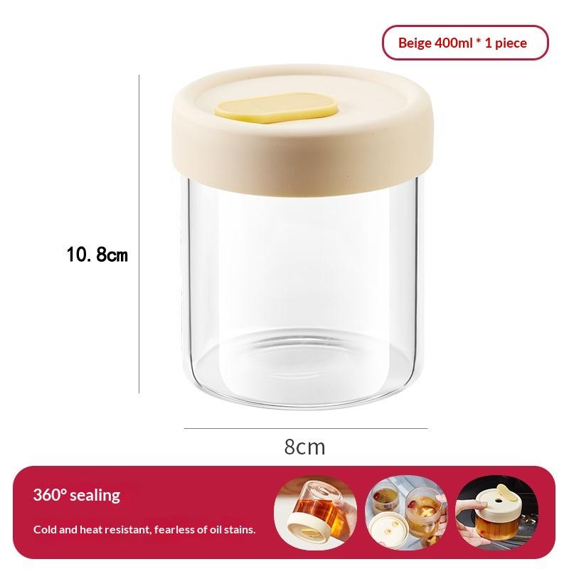 1 Adet 240/400 Ml Cam Gıda Saklama Kavanozu Mühürlü Silikon Kapaklı Isıya Dayanıklı Mikrodalgaya Uygun Çorba Meyve Suyu Kabı Tahıl Kavanozu