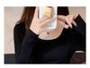 Women's Solid Color Raglan U-Neck Long Sleeve Slim Fit Base Layer Top for Spring and Autumn
