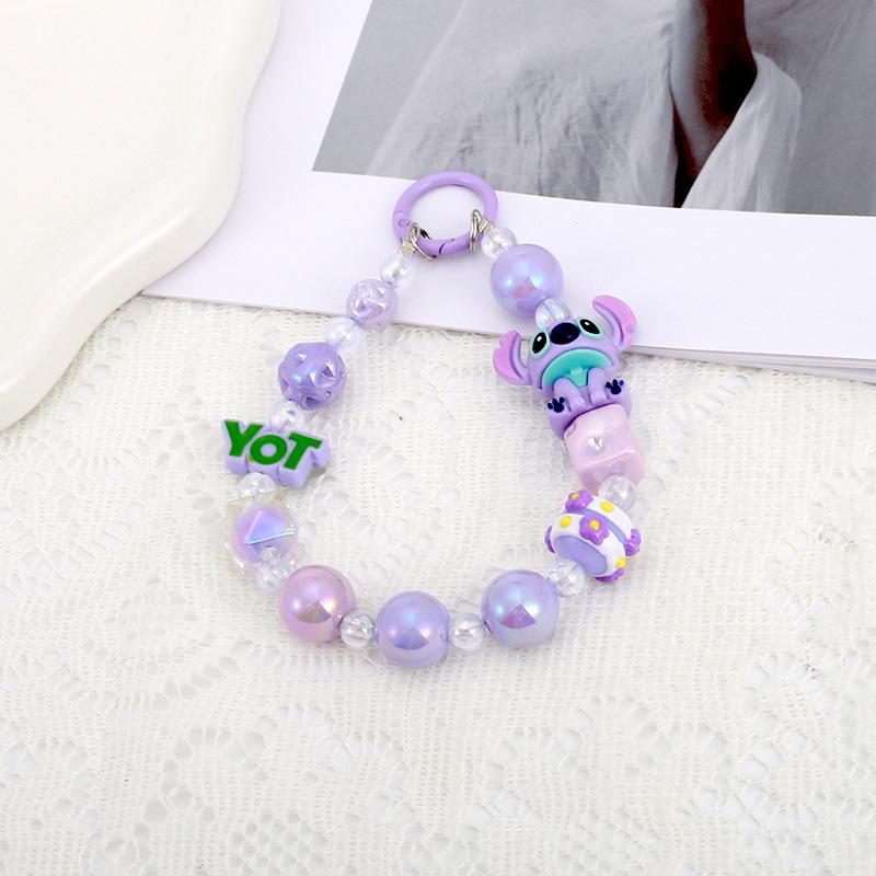 Sanrio Kuromi Stitch Letter Plate Phone Chain Keychain Bag Pendant Accessories