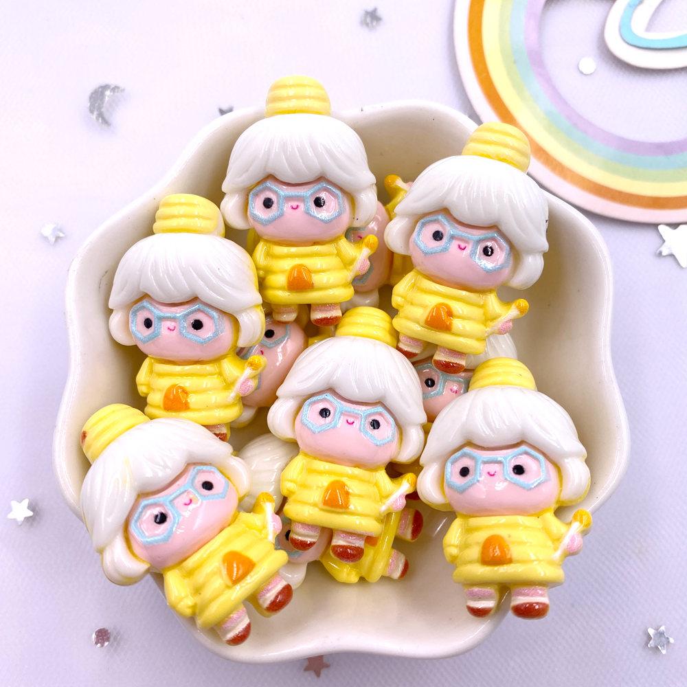 10PCS Resin Colorful Princess Burger Donut Star Cartoon Man Flat Back Stone Figurines Scrapbook DIY Bow Decor Accessories Crafts