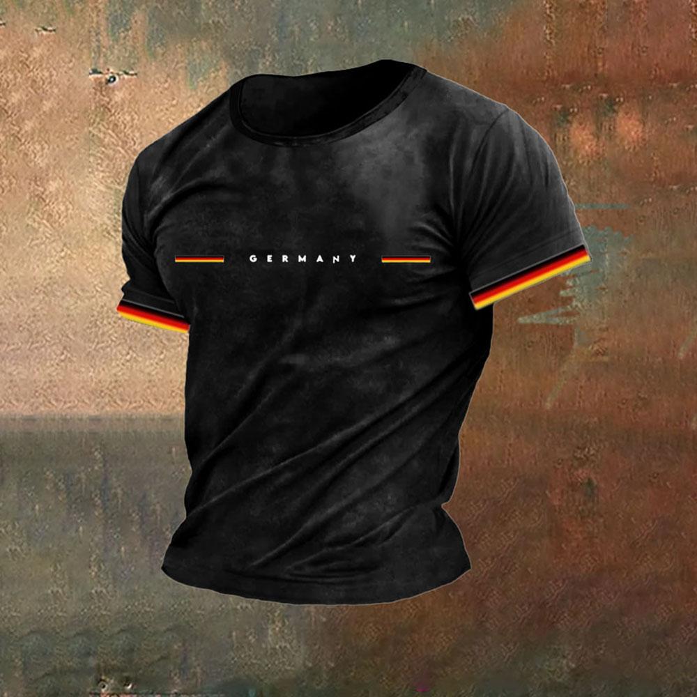 

Мужские футболки из Германии, флаг Германии, принт с круглым вырезом и коротким рукавом, свободный топ, футболки, уличная одежда, летняя мужская винтажная одежда XL